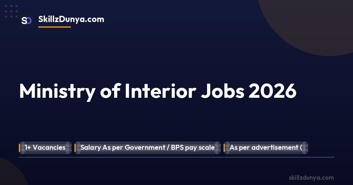 Official Department — Ministry of Interior Jobs 2026 Pakistan 2026