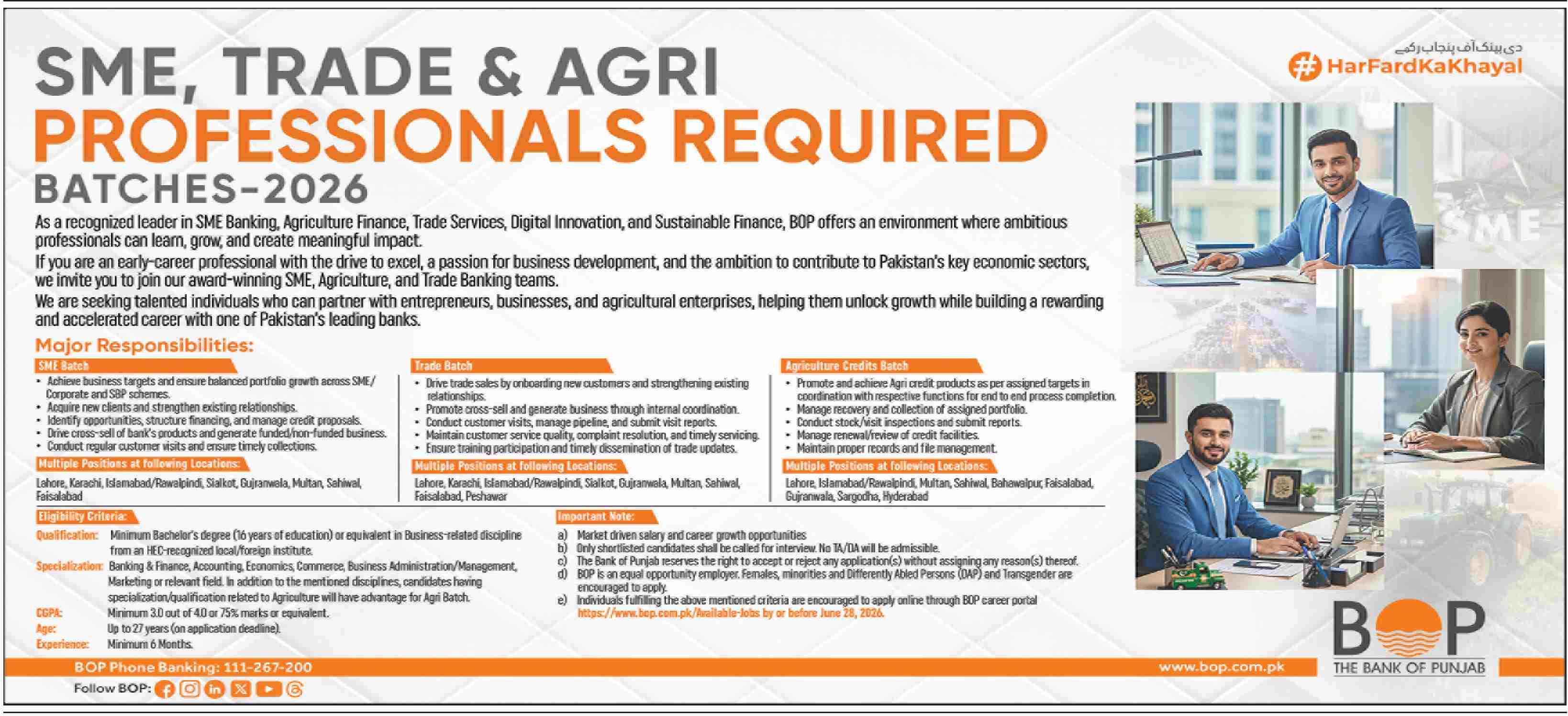 Bank of Jobs 2026 2026 — Official Newspaper Advertisement | SkillzDunya