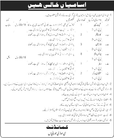 Official Department — COD Havelian Jobs 2026 - Central Ordnance Depot (Pak Army) Pakistan 2026