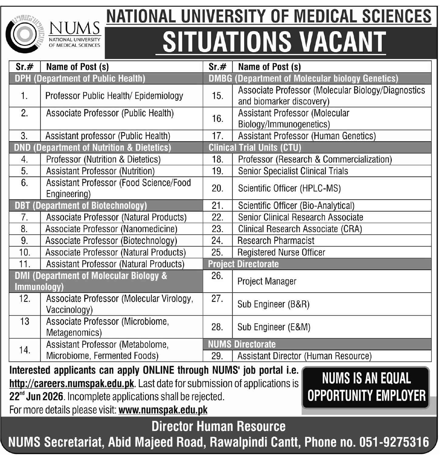 Jobsdetail Nums Jobs 2026 2026 — Official Newspaper Advertisement | SkillzDunya