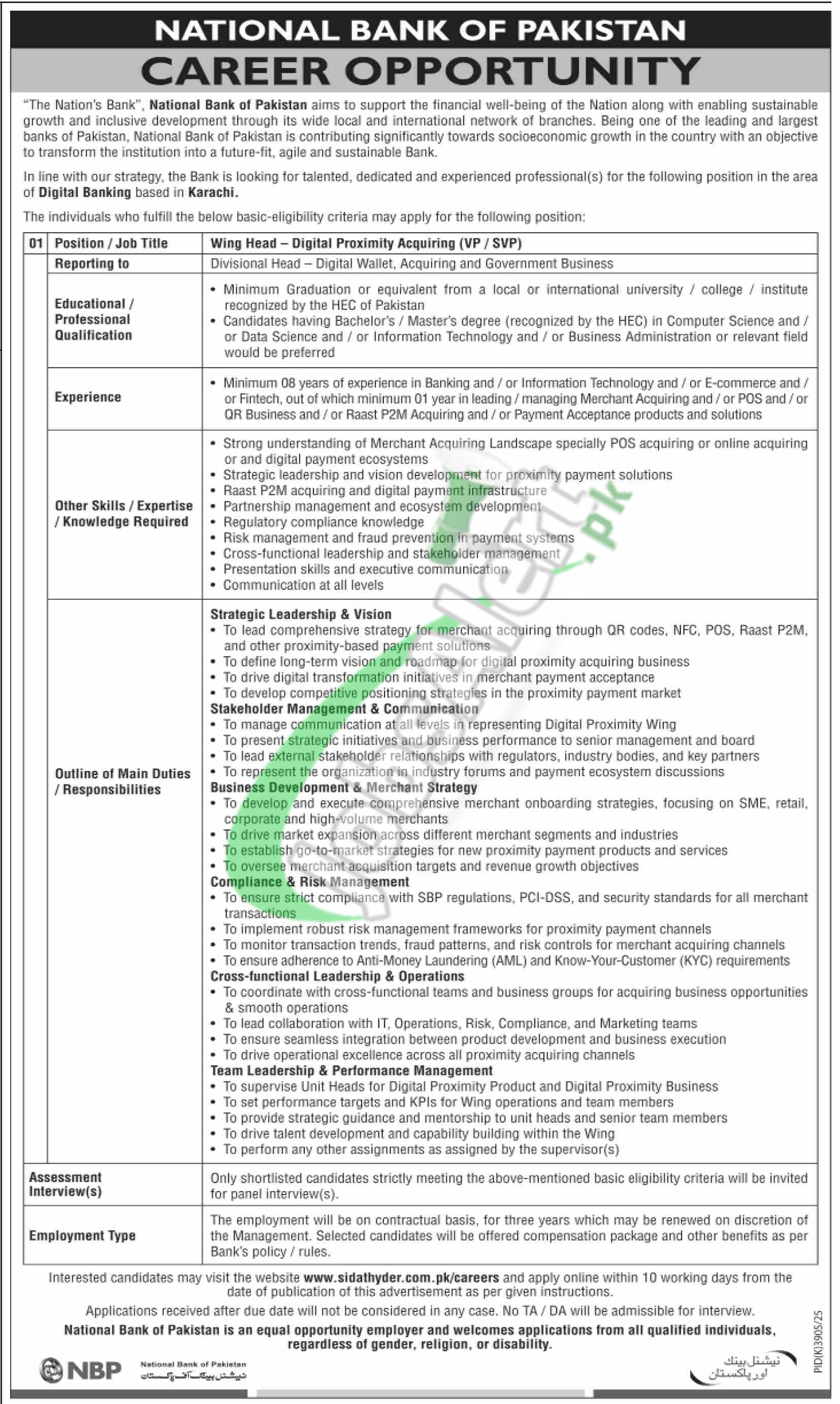 National Bank of Latest Jobs 2026 2026 — Official Newspaper Advertisement | SkillzDunya
