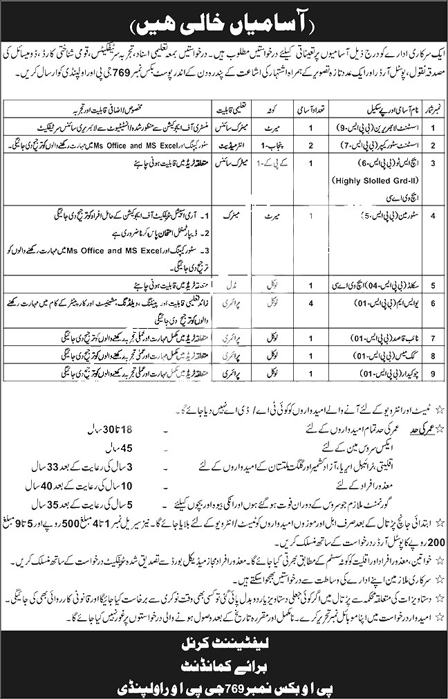 NTC — Public Sector PO Box 769 Rawalpindi Jobs 2026 Pakistan 2026