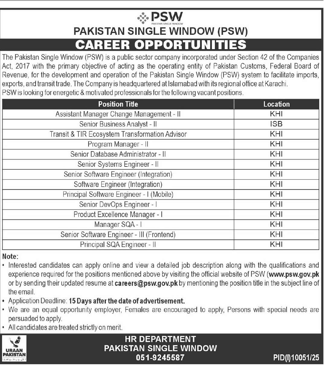 Single Window PSW Jobs 2026 — Assistant Manager Change Management - II, Senior Business Analyst - II, Program Manager - II 2026 — Official Newspaper Advertisement | SkillzDunya