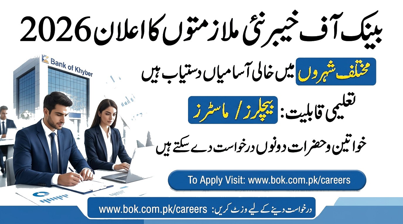 Official Department — Bank of Khyber Jobs 2026 BOK Latest Advertisement Pakistan 2026